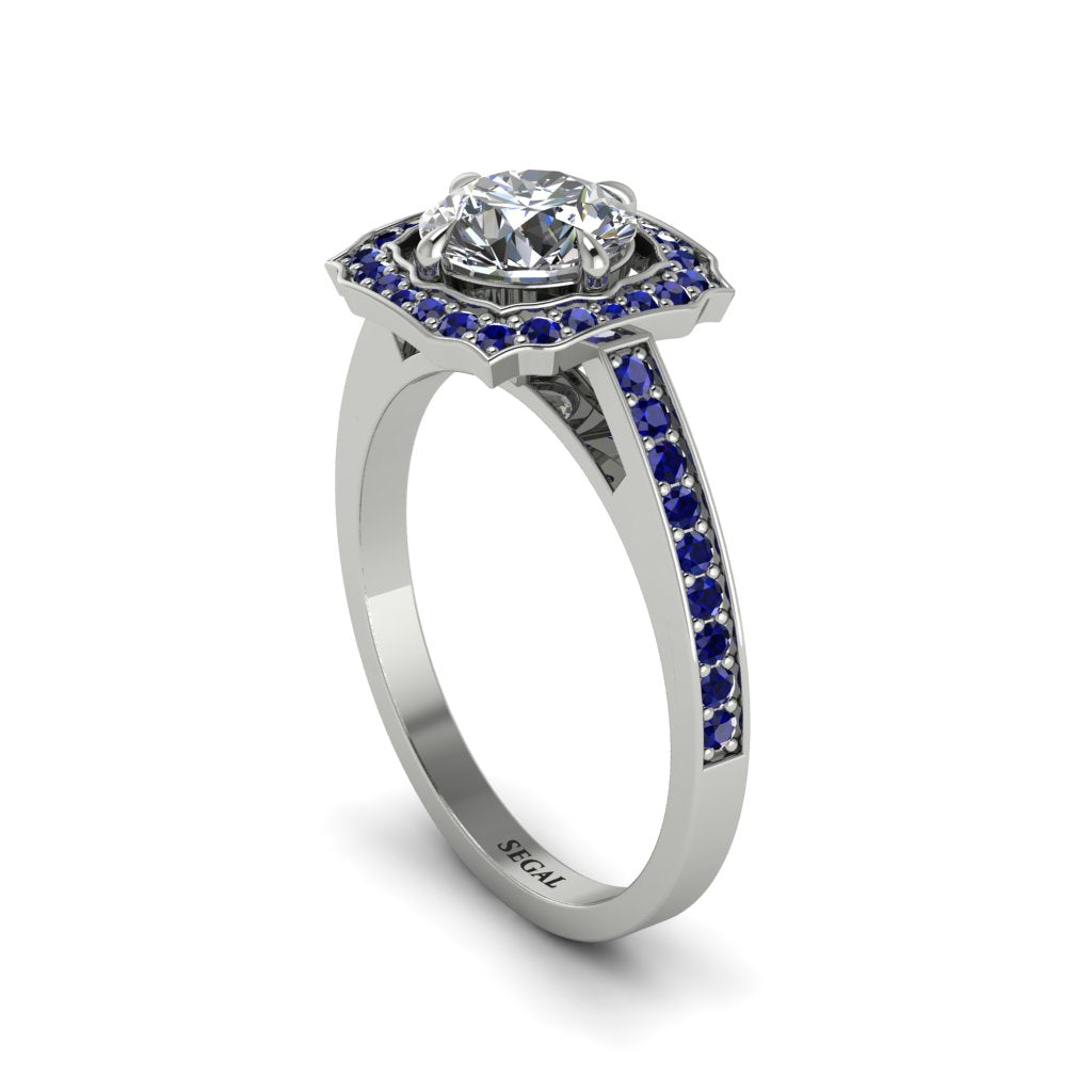 Diamond Cathedral Halo Engagement Ring - Luciana No. 63