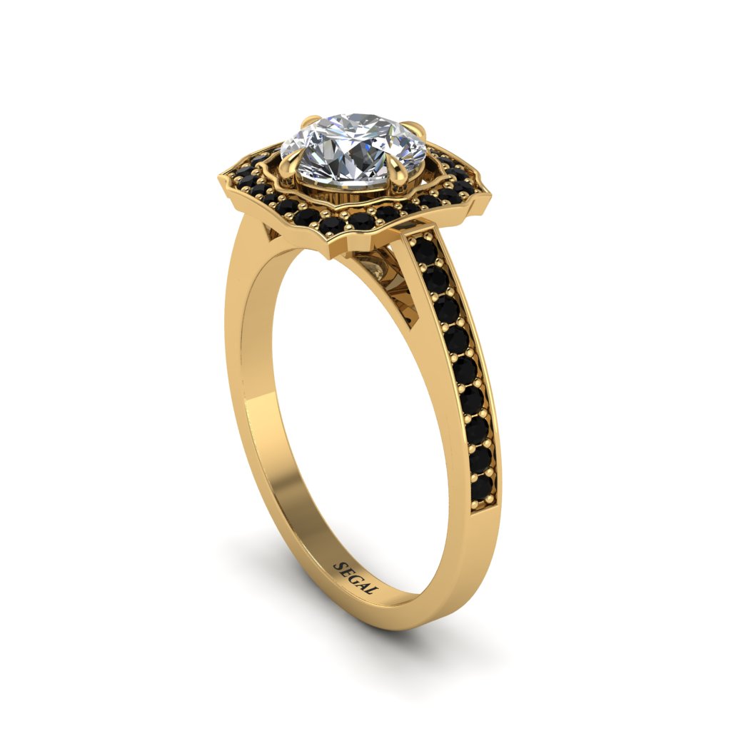 Diamond Cathedral Halo Engagement Ring - Luciana No. 31