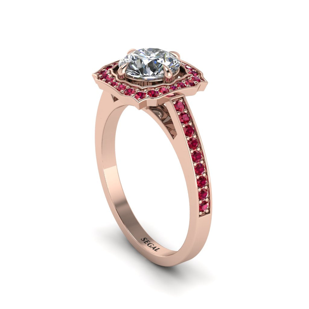 Diamond Cathedral Halo Engagement Ring - Luciana No. 47