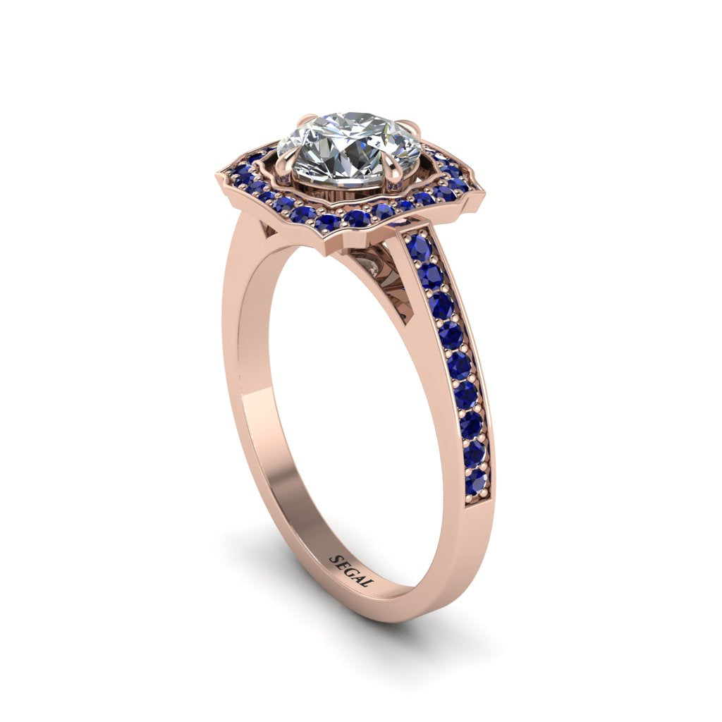 Diamond Cathedral Halo Engagement Ring - Luciana No. 62