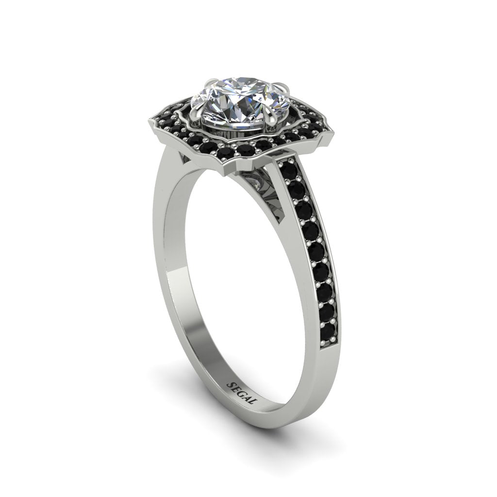 Diamond Cathedral Halo Engagement Ring - Luciana No. 33
