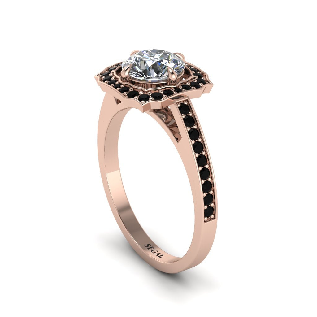 Diamond Cathedral Halo Engagement Ring - Luciana No. 32