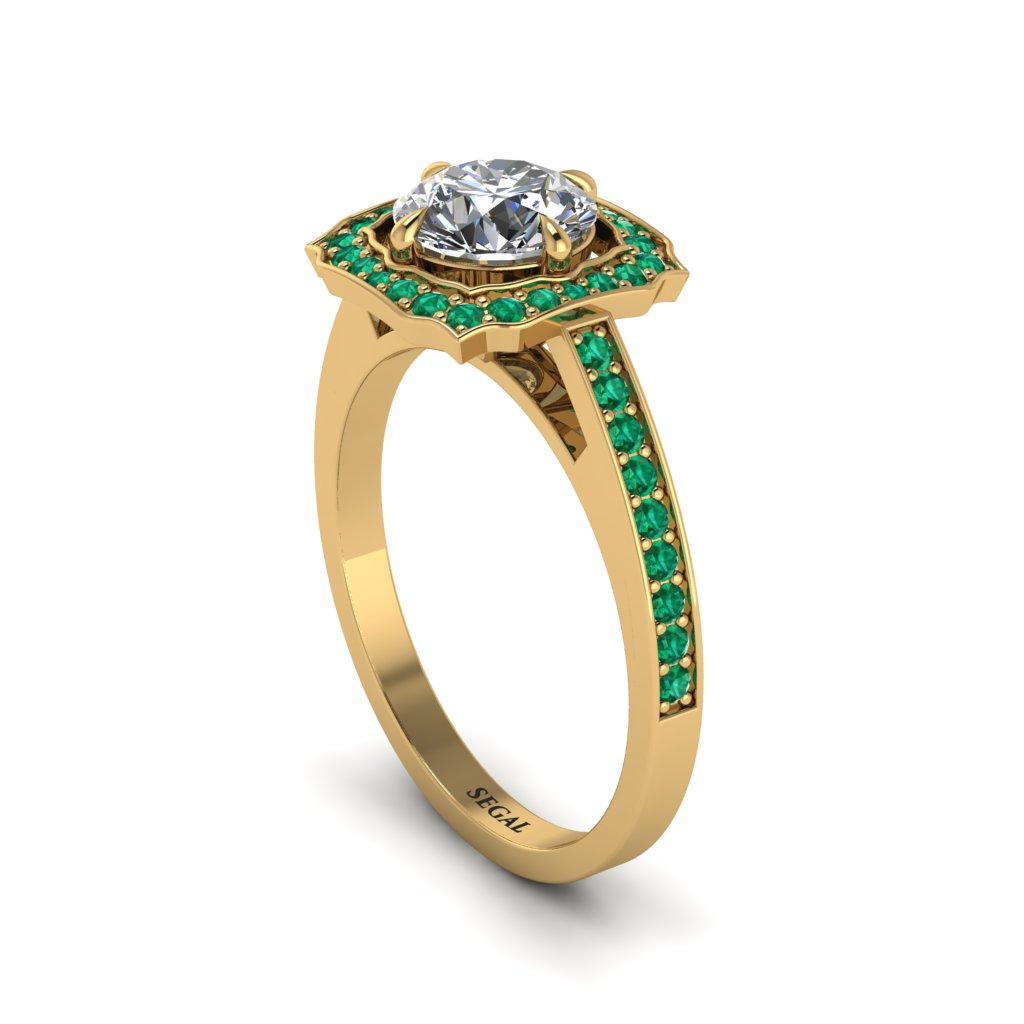 Diamond Cathedral Halo Engagement Ring - Luciana No. 16