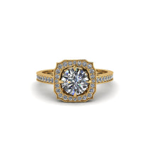 Diamond Cathedral Halo Engagement Ring - Luciana No. 1 image 1