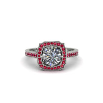 Diamond Cathedral Halo Engagement Ring - Luciana No. 48 image 1