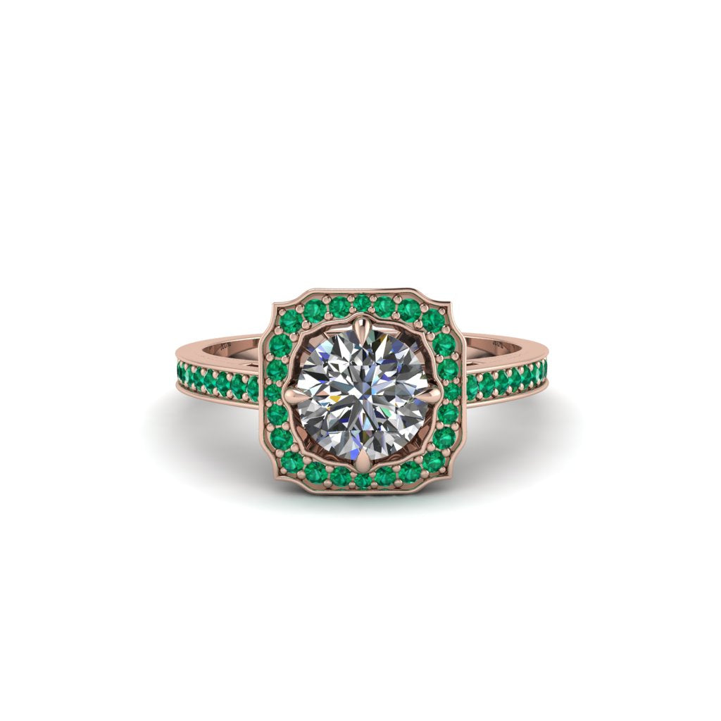 Diamond Cathedral Halo Engagement Ring - Luciana No. 17