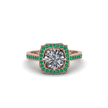 Diamond Cathedral Halo Engagement Ring - Luciana No. 17 image 1