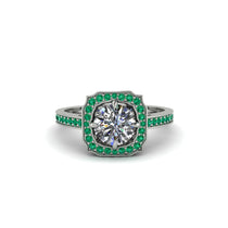 Diamond Cathedral Halo Engagement Ring - Luciana No. 18 image 1