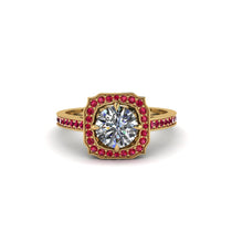 Diamond Cathedral Halo Engagement Ring - Luciana No. 46 image 1