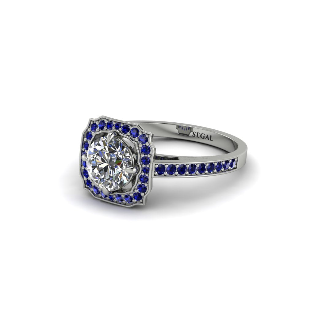Diamond Cathedral Halo Engagement Ring - Luciana No. 63