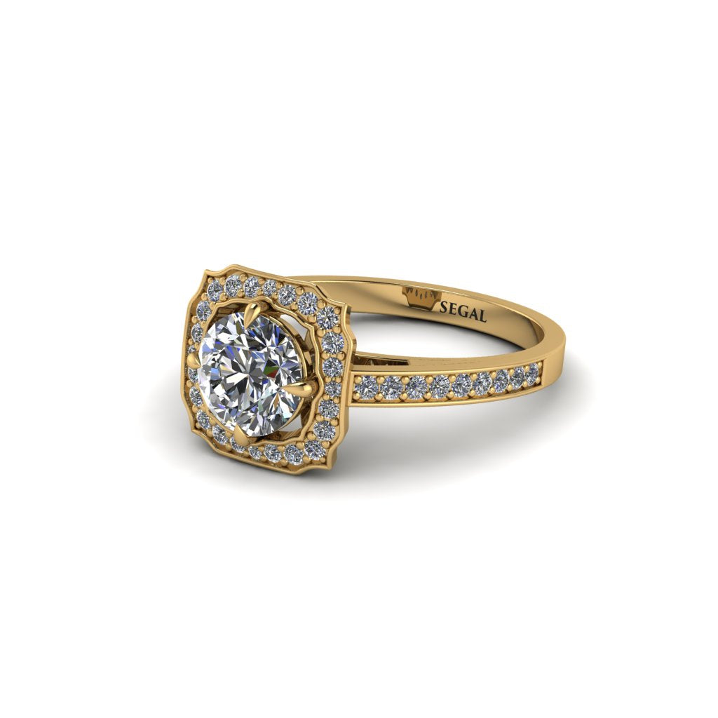 Diamond Cathedral Halo Engagement Ring - Luciana No. 1