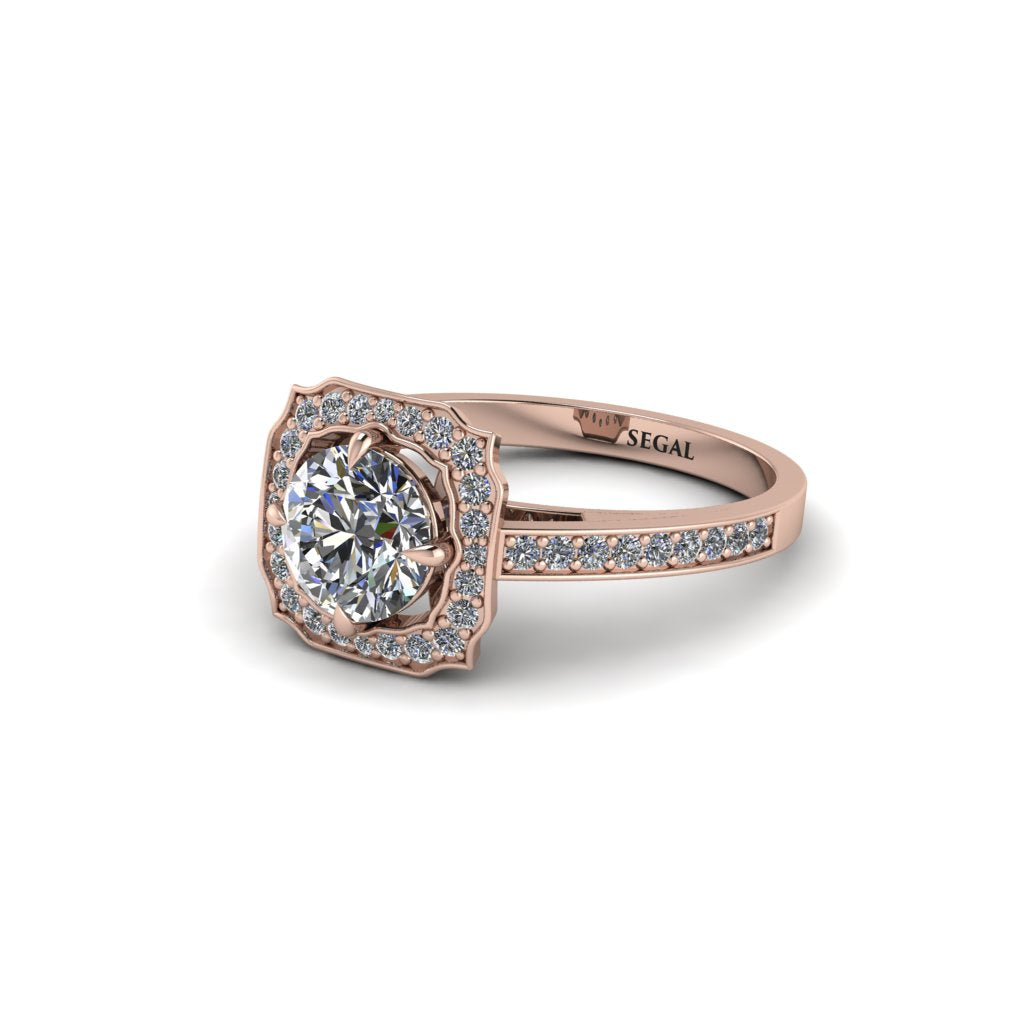 Diamond Cathedral Halo Engagement Ring - Luciana No. 2