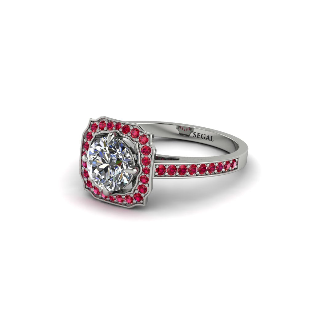 Diamond Cathedral Halo Engagement Ring - Luciana No. 48