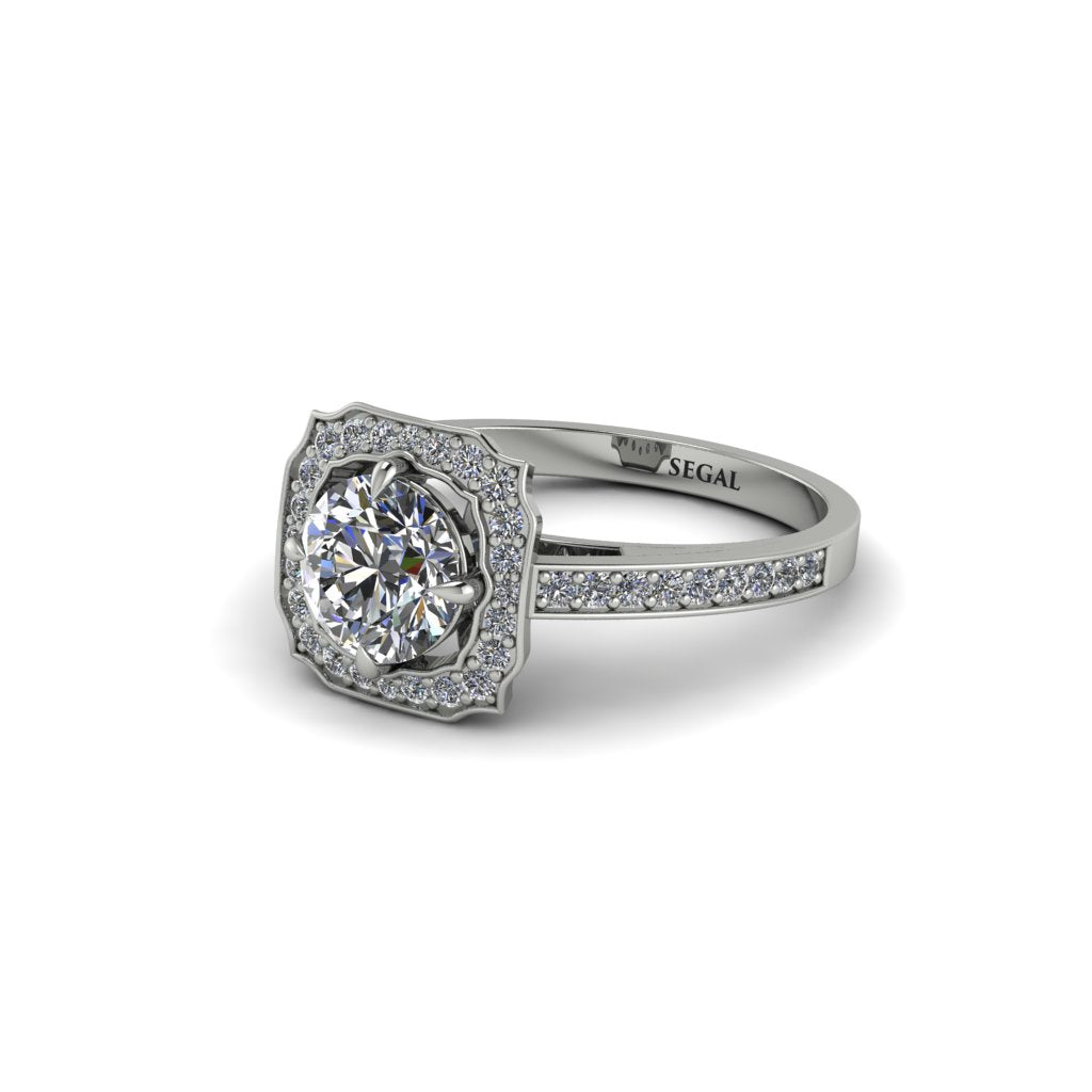 Diamond Cathedral Halo Engagement Ring - Luciana No. 3