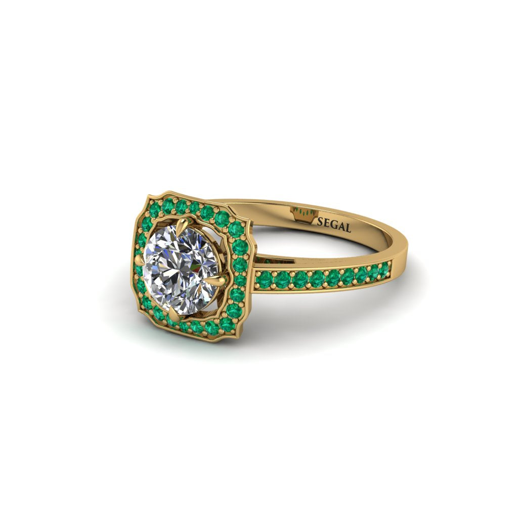 Diamond Cathedral Halo Engagement Ring - Luciana No. 16
