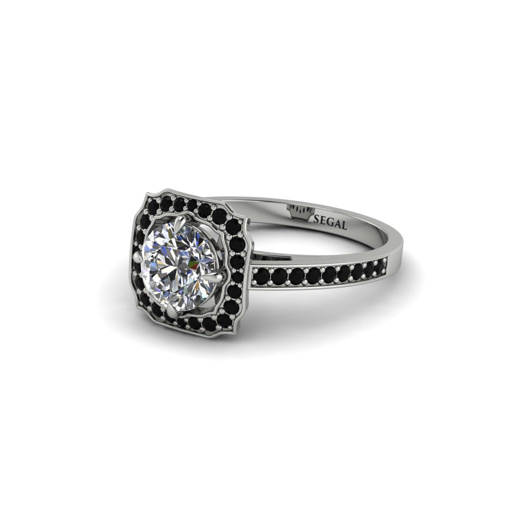 Diamond Cathedral Halo Engagement Ring - Luciana No. 33