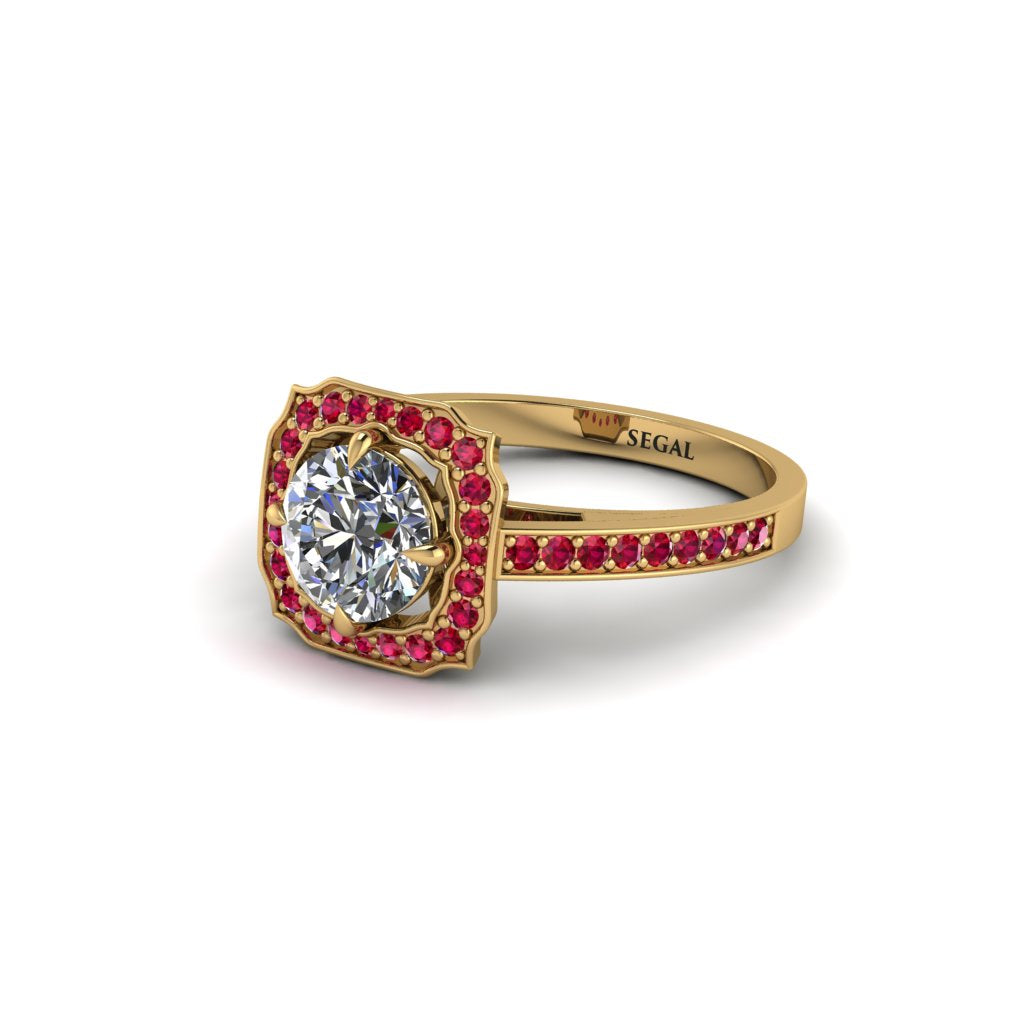 Diamond Cathedral Halo Engagement Ring - Luciana No. 46