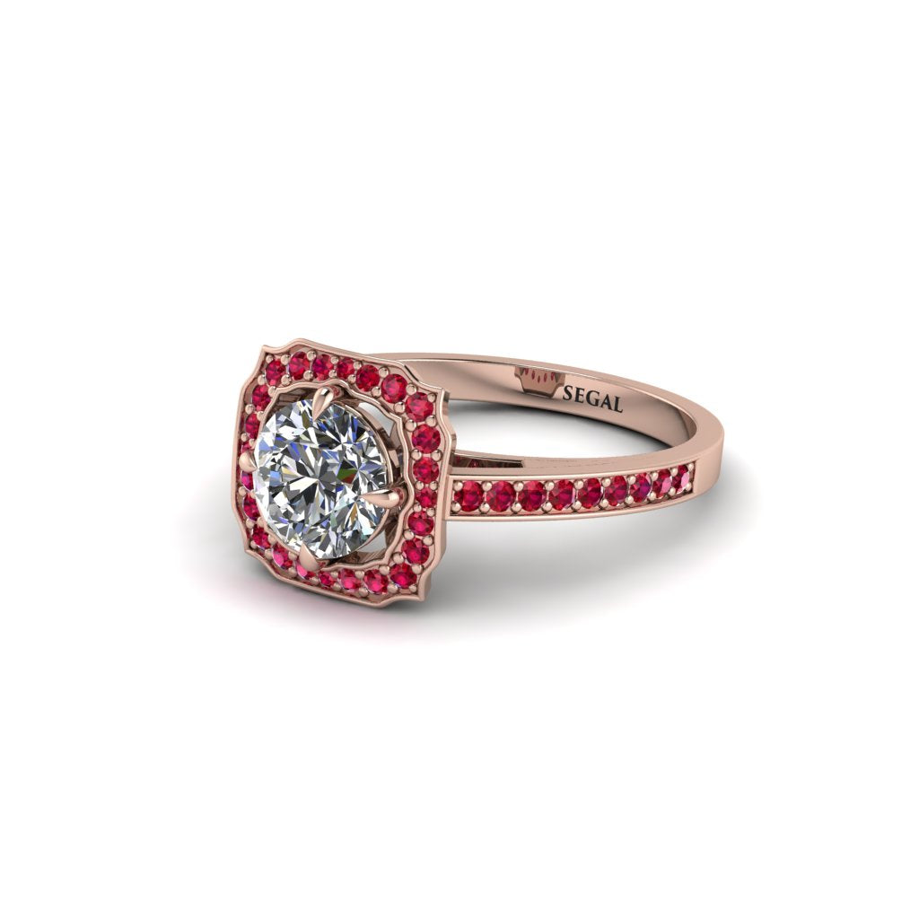 Diamond Cathedral Halo Engagement Ring - Luciana No. 47