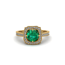 Emerald Cathedral Halo Engagement Ring - Luciana No. 4 image 1