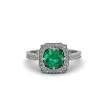 Emerald Cathedral Halo Engagement Ring - Luciana No. 6 image 1