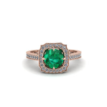 Emerald Cathedral Halo Engagement Ring - Luciana No. 5 image 1
