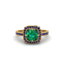 Emerald Cathedral Halo Engagement Ring - Luciana No. 64 image 1