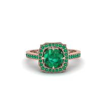 Emerald Cathedral Halo Engagement Ring - Luciana No. 20 image 1