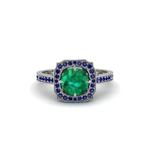Emerald Cathedral Halo Engagement Ring - Luciana No. 66 image 1