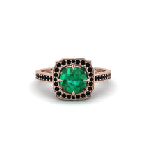 Emerald Cathedral Halo Engagement Ring - Luciana No. 35 image 1