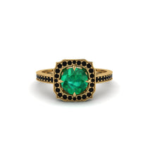 Emerald Cathedral Halo Engagement Ring - Luciana No. 34 image 1