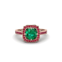 Emerald Cathedral Halo Engagement Ring - Luciana No. 50 image 1