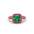 Emerald Cathedral Halo Engagement Ring - Luciana No. 50