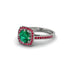 Emerald Cathedral Halo Engagement Ring - Luciana No. 51 image 3