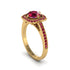 Ruby Cathedral Halo Engagement Ring - Luciana No. 55