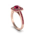 Ruby Cathedral Halo Engagement Ring - Luciana No. 56