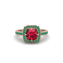 Ruby Cathedral Halo Engagement Ring - Luciana No. 26 image 1