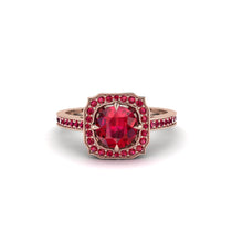 Ruby Cathedral Halo Engagement Ring - Luciana No. 56 image 1