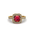 Ruby Cathedral Halo Engagement Ring - Luciana No. 10