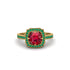 Ruby Cathedral Halo Engagement Ring - Luciana No. 25
