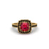 Ruby Cathedral Halo Engagement Ring - Luciana No. 40
