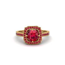 Ruby Cathedral Halo Engagement Ring - Luciana No. 55 image 1