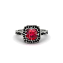 Ruby Cathedral Halo Engagement Ring - Luciana No. 42 image 1