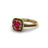 Ruby Cathedral Halo Engagement Ring - Luciana No. 40