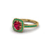 Ruby Cathedral Halo Engagement Ring - Luciana No. 25