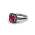 Ruby Cathedral Halo Engagement Ring - Luciana No. 42 image 3