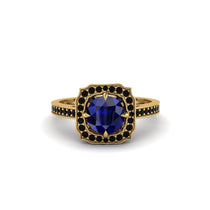 Sapphire Cathedral Halo Engagement Ring - Luciana No. 43 image 1