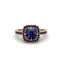 Sapphire Cathedral Halo Engagement Ring - Luciana No. 44 image 1