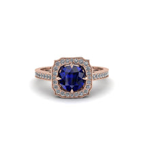 Sapphire Cathedral Halo Engagement Ring - Luciana No. 14 image 1