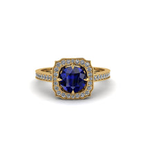 Sapphire Cathedral Halo Engagement Ring - Luciana No. 13 image 1