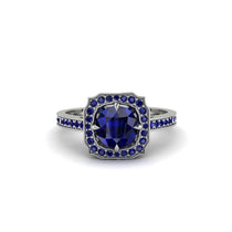 Sapphire Cathedral Halo Engagement Ring - Luciana No. 75 image 1
